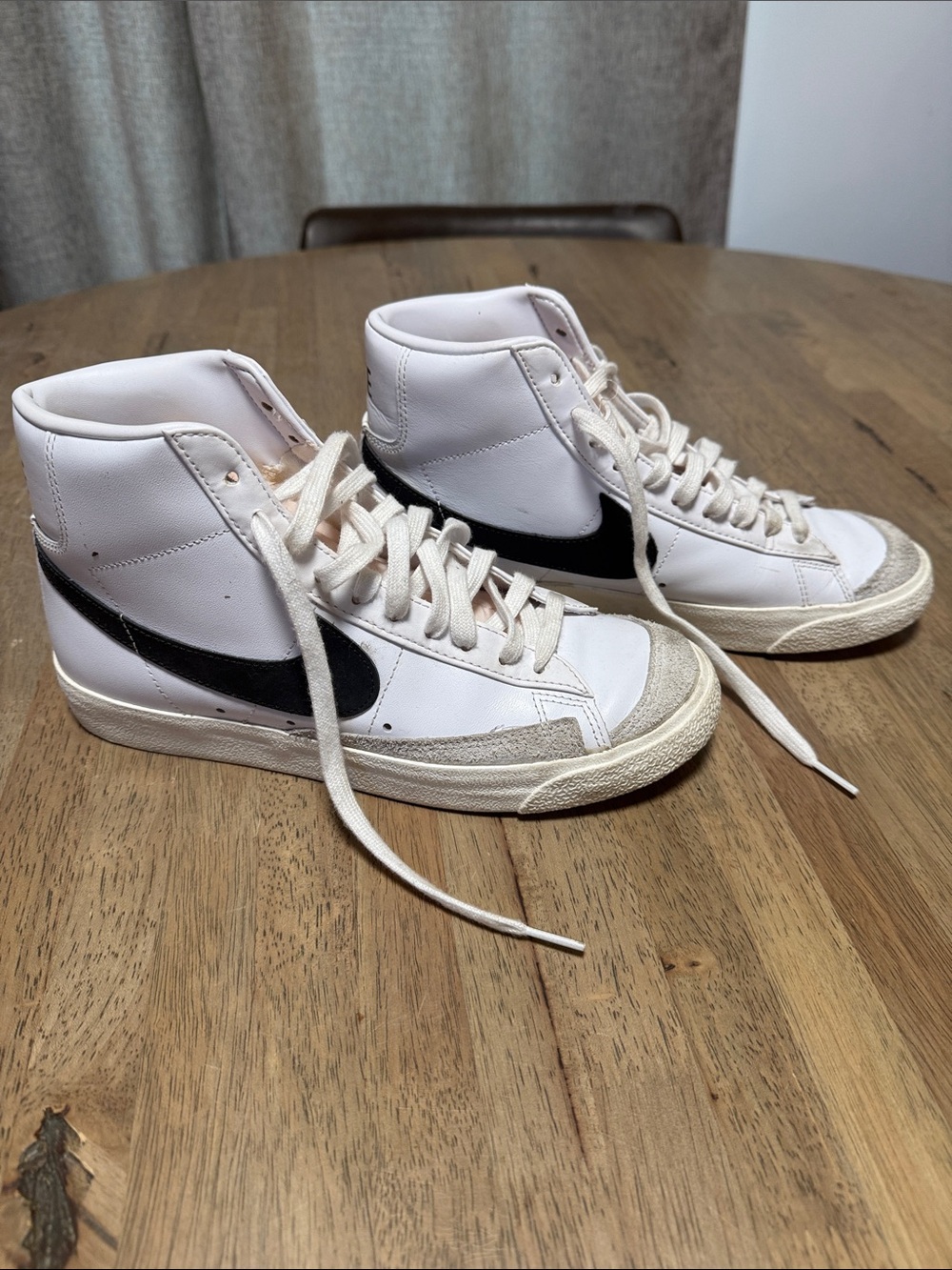 Nike Blazer White Sneakers with Black Swoosh